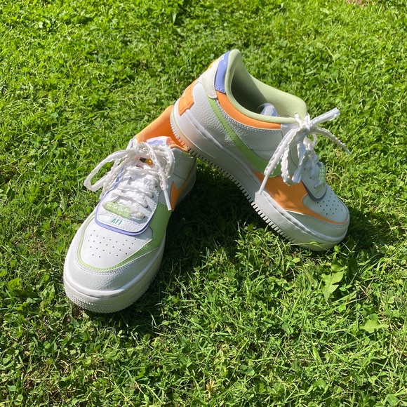 Nike air force 1. white,green,orange and purple women’s shoe size:6.5 - Picture 2 of 6